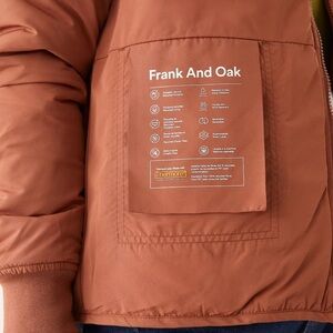 Frank And Oak Skyline Reversible Bomber Jacket in Rustic Brown